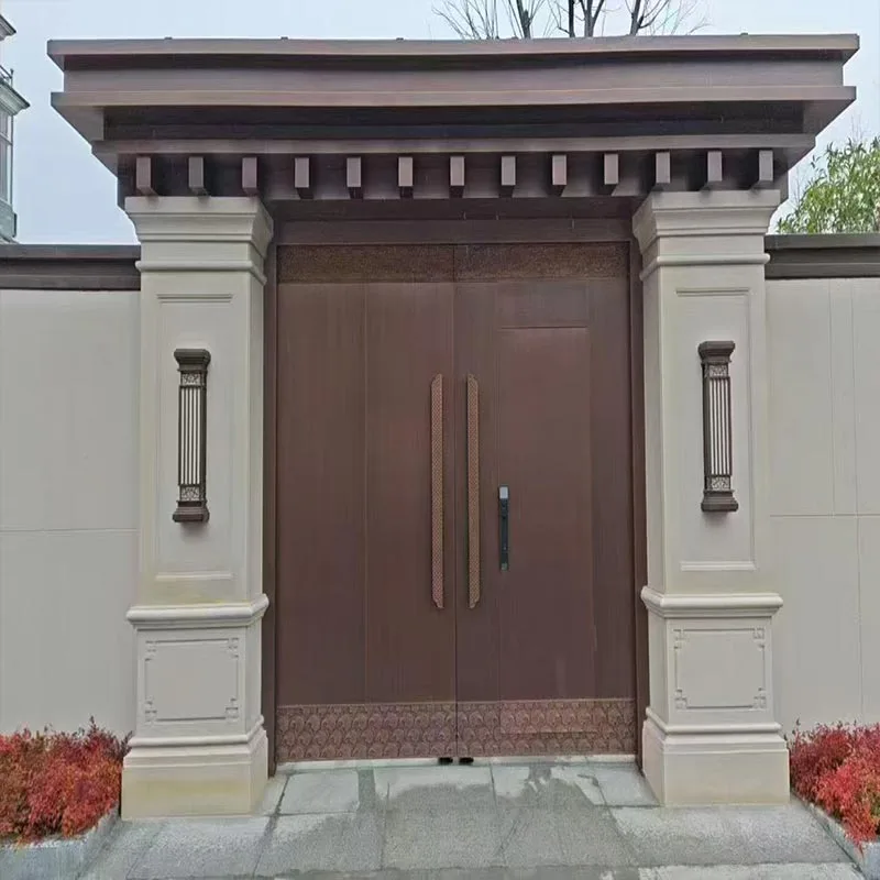 Villa massief koperen toegangsdeur